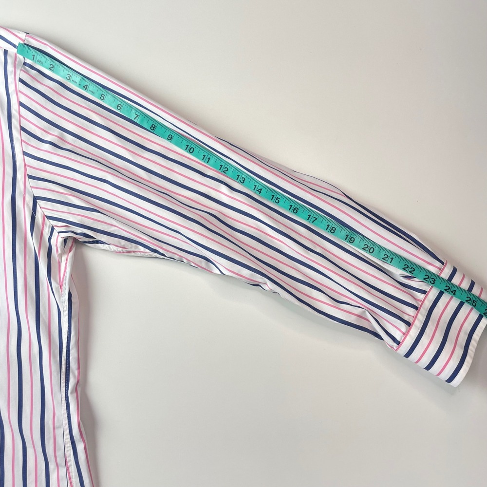 Tommy‎ Hilfiger Mens XXL Custom Fit Striped Button Down Shirt Pink Blue White - Picture 9 of 11